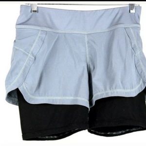 Athleta Running Shorts With Inner Black Tights